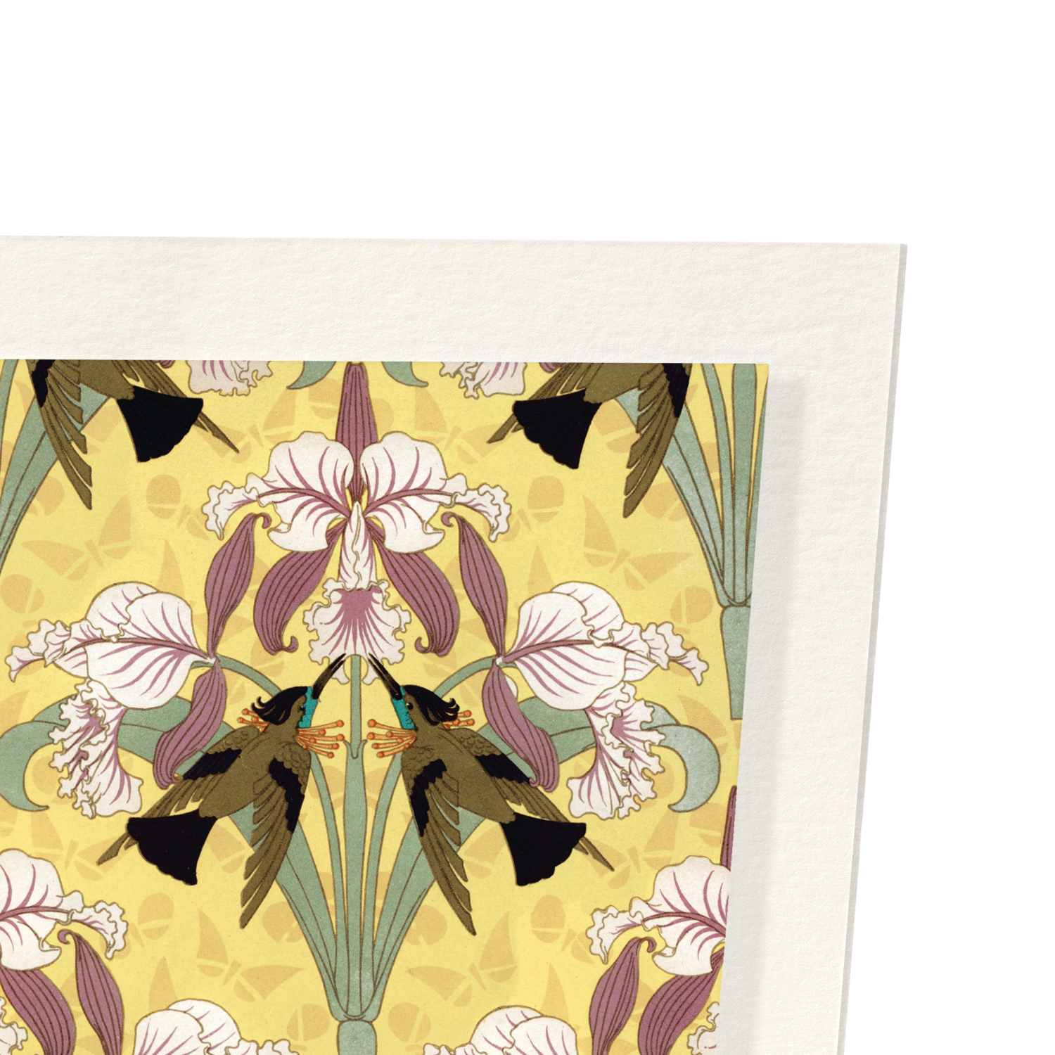 HUMMINGBIRDS AND ORCHIDS (1897): Pattern Art Print