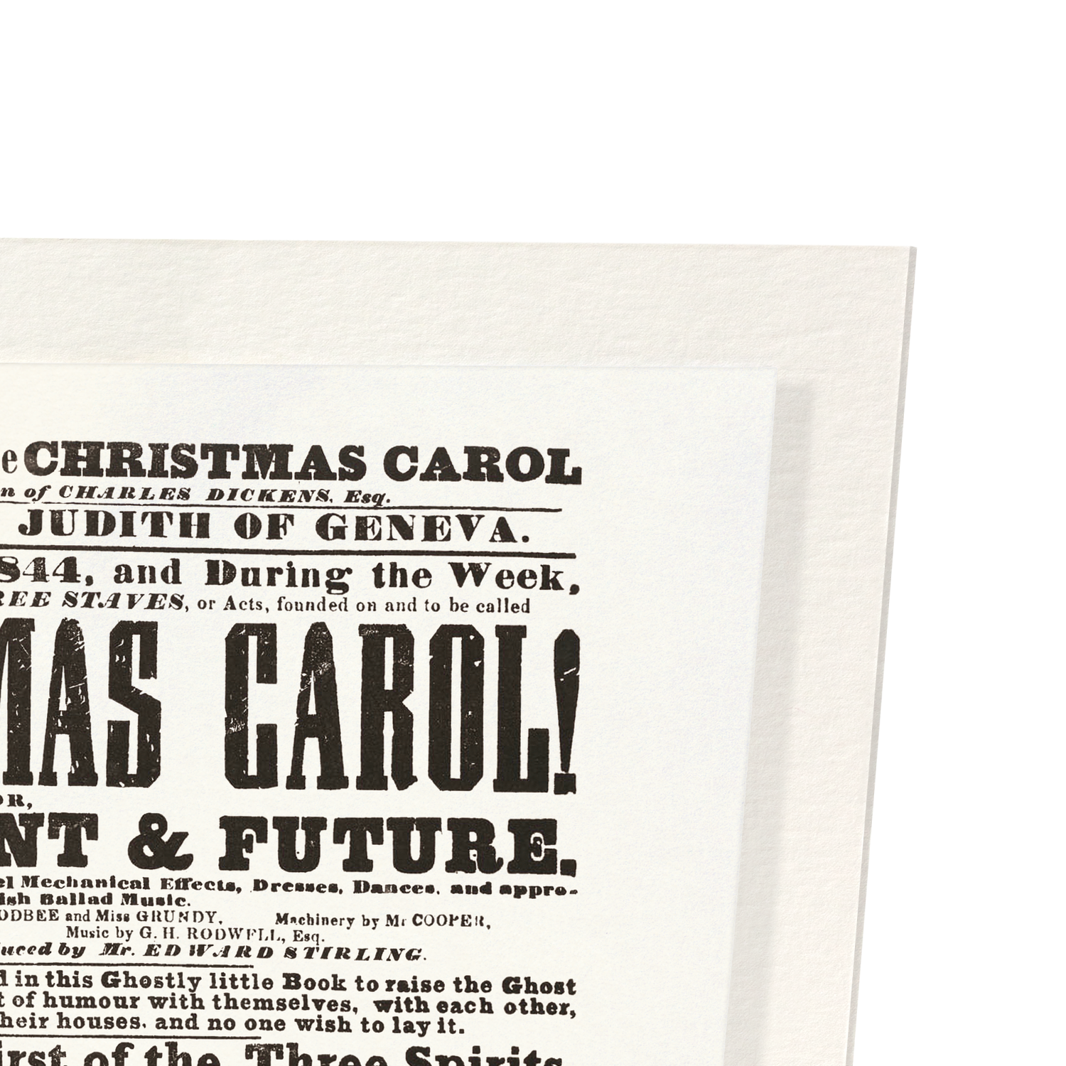 PLAYBILL OF A CHRISTMAS CAROL (1844): Poster Art Print