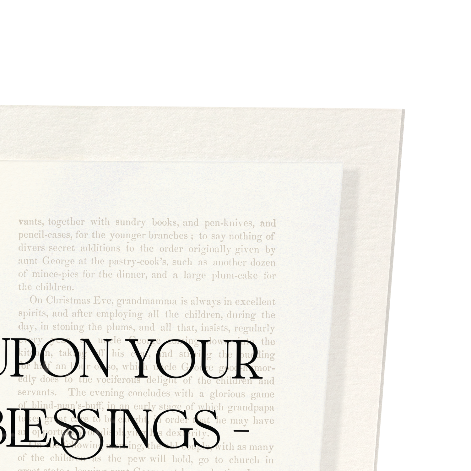 REFLECT UPON YOUR BLESSINGS (1836): Victorian Art Print