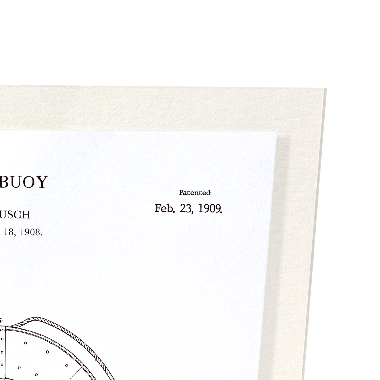BREVET DE BOUÉE ANNULAIRE (1909): Patent Art Print