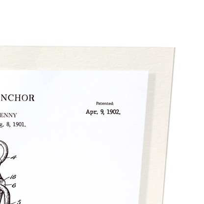 BREVET D'ANCRE DE NAVIRE (1902): Patent Art Print