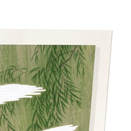 EGRETS AND WILLOW: Japanese Art Print