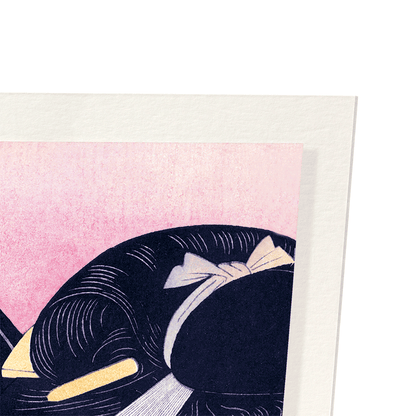 CHECKING HER MAKEUP: Japanese Art Print