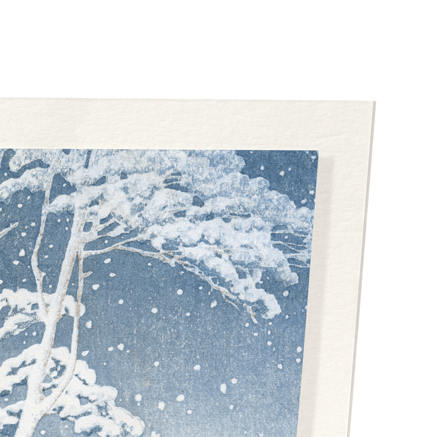 SNOW AT BRIDGE: Japanese Art Print