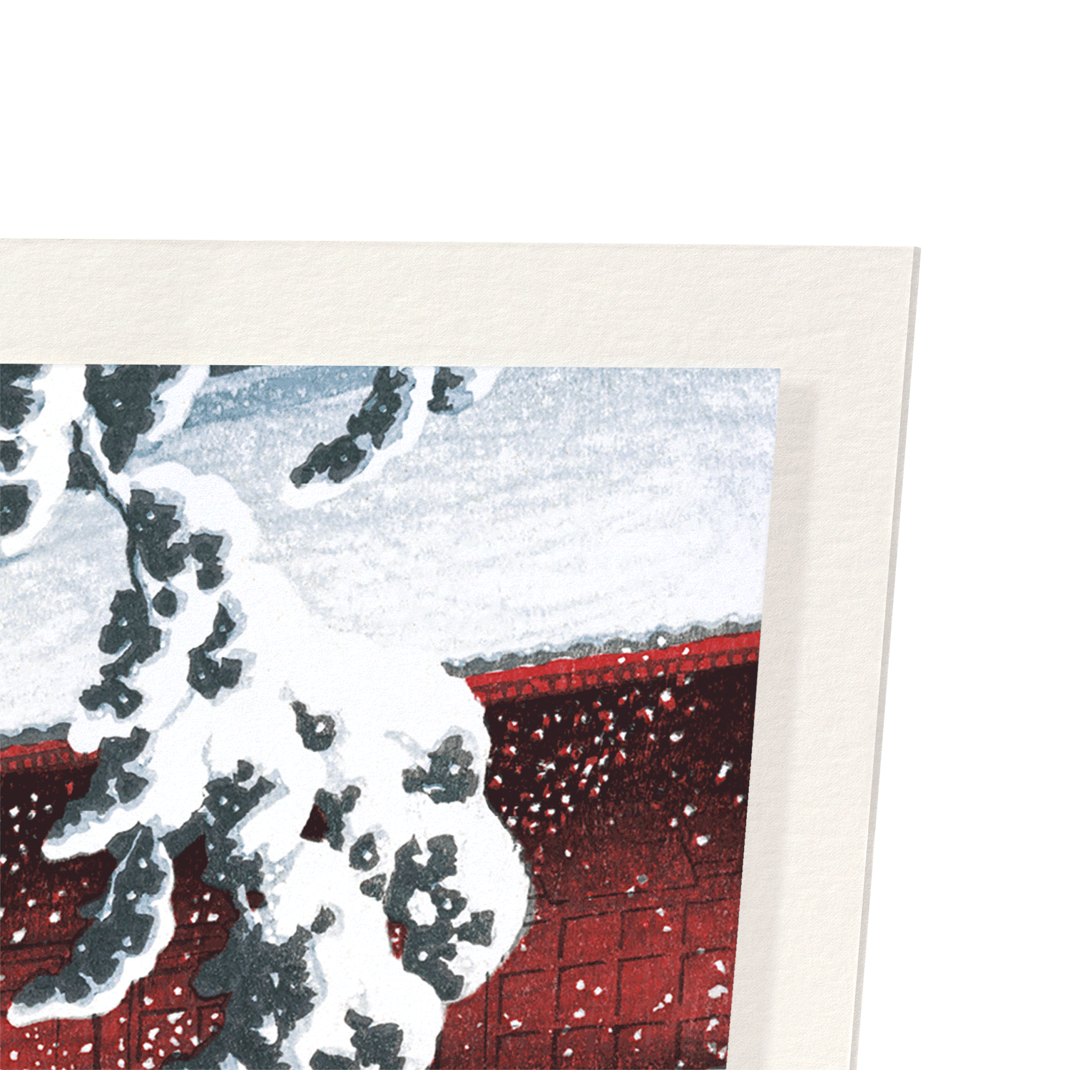 TEMPLE IN SNOW: Japanese Art Print