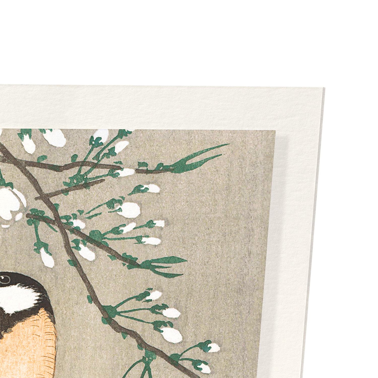 TIT BIRDS ON CHERRY BRANCH: Japanese Art Print