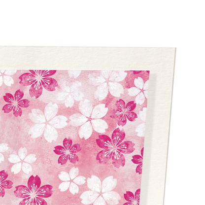 CHERRY BLOSSOM ON PINK: Japanese Art Print