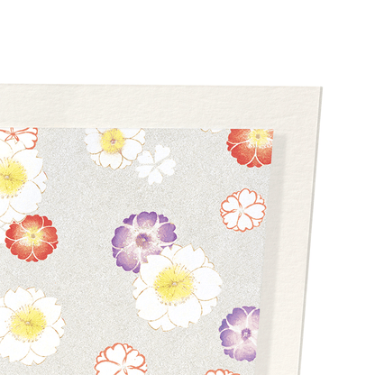 CHERRY BLOSSOMS ON SILVER: Japanese Art Print