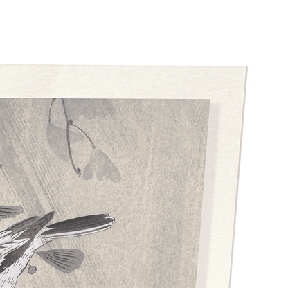 LONG TAILED TIT IN THE STORM: Japanese Art Print