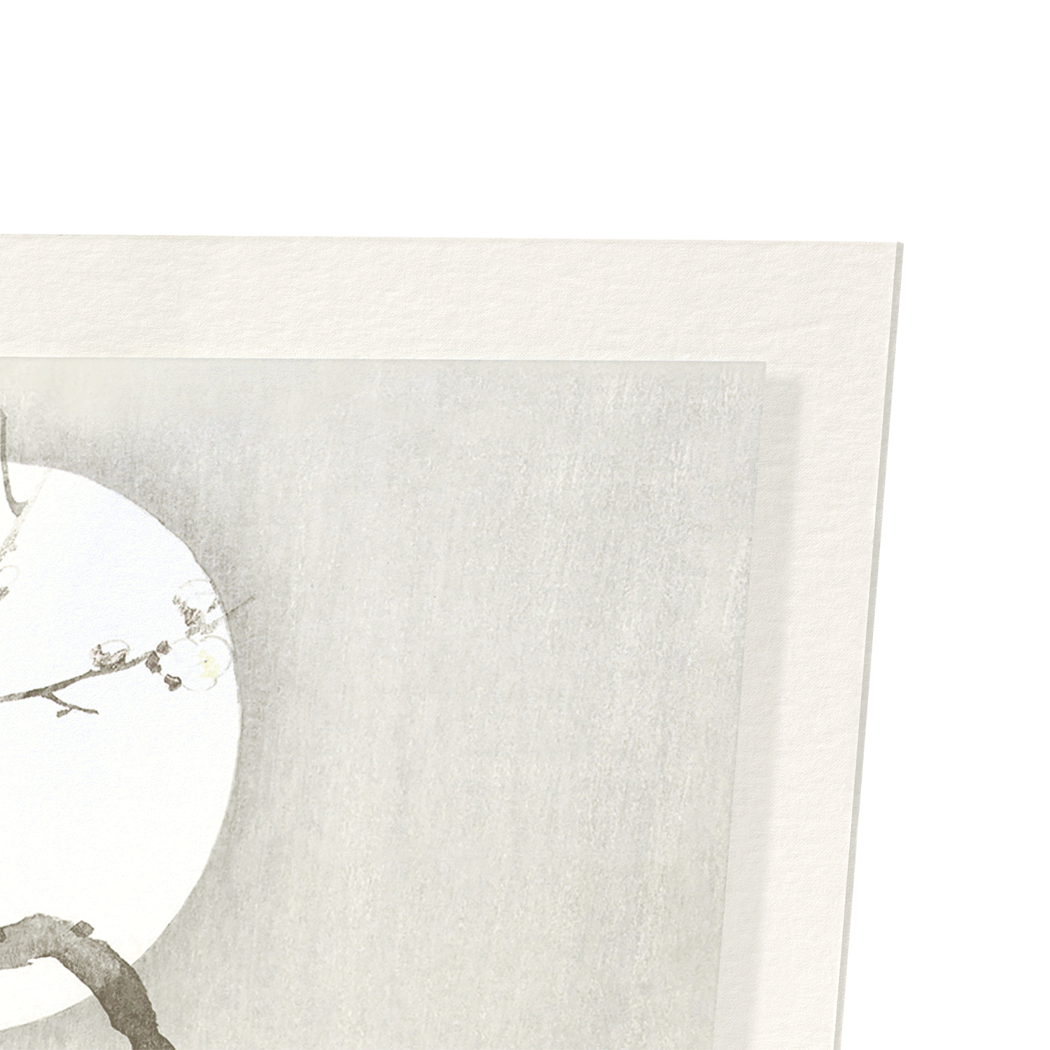 DUCKS AND BLOSSOM IN FULL MOON: Japanese Art Print