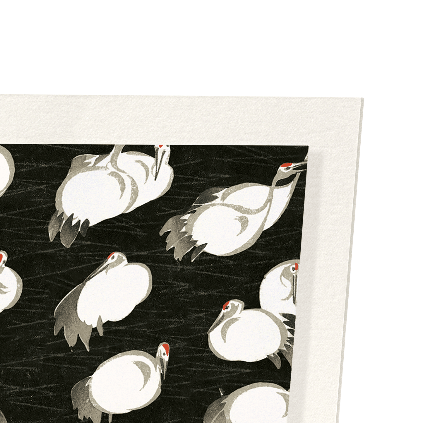 KIMONO PATTERN OF CRANES: Japanese Art Print