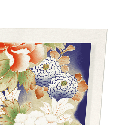 FLORAL PATTERN ON PURPLE: Japanese Art Print