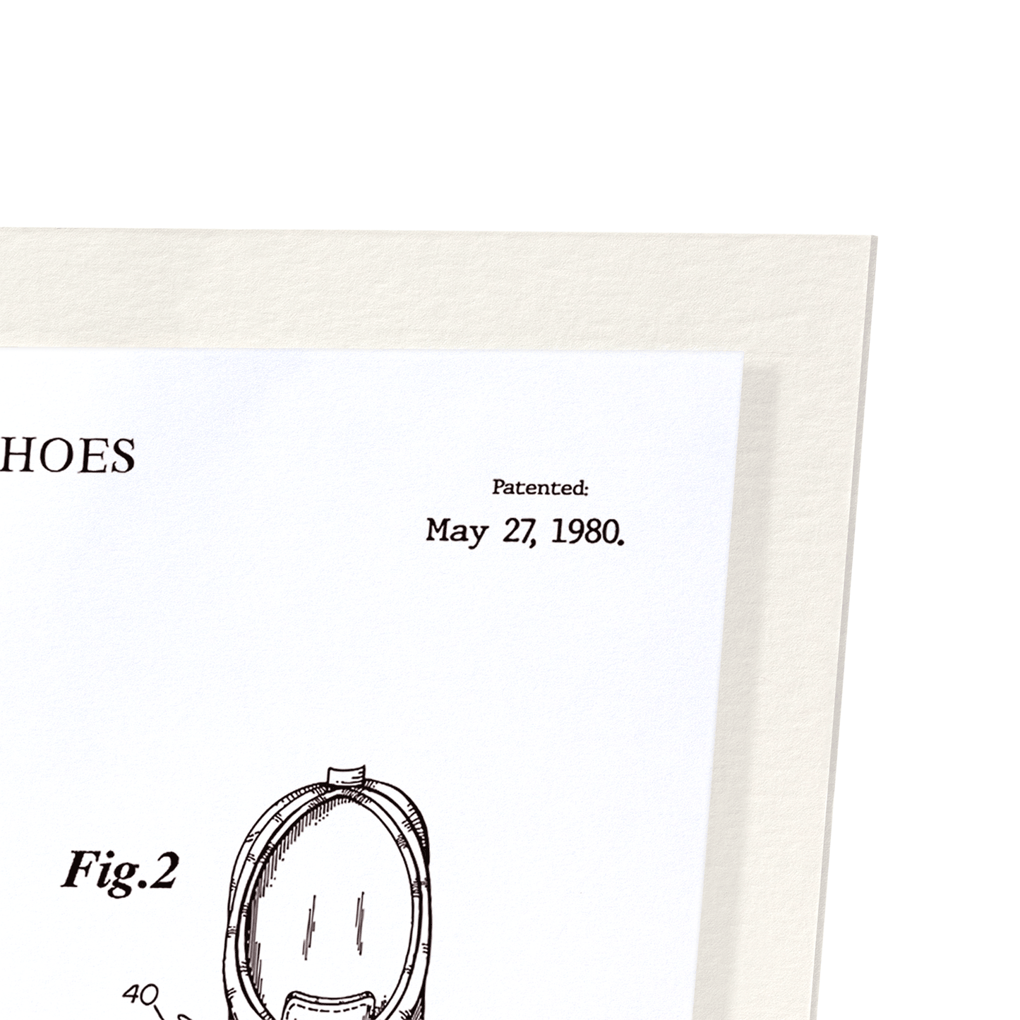 PATENT OF SOCCER SHOES (1980): Patent Art Print