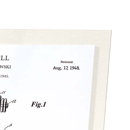 PATENT OF BARBELL  (1948): Patent Art Print