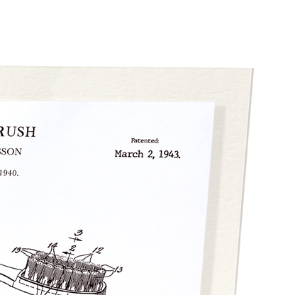 PATENT OF TOOTHBRUSH (1943): Patent Art Print