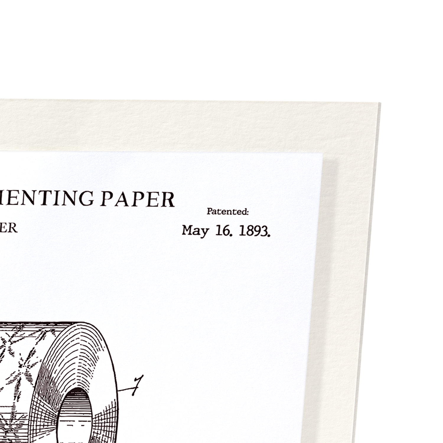 PATENT OF PROCESS OF ORNAMENTING PAPER (1893): Patent Art Print