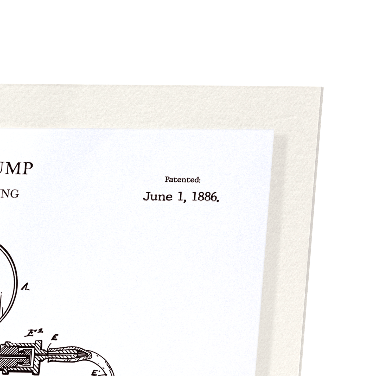 PATENT OF BEER PUMP (1886): Patent Art Print