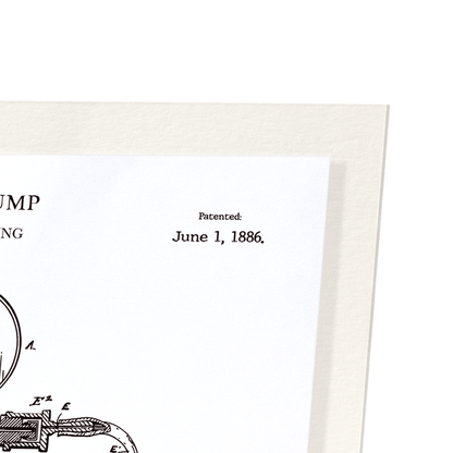 PATENT OF BEER PUMP (1886): Patent Art Print