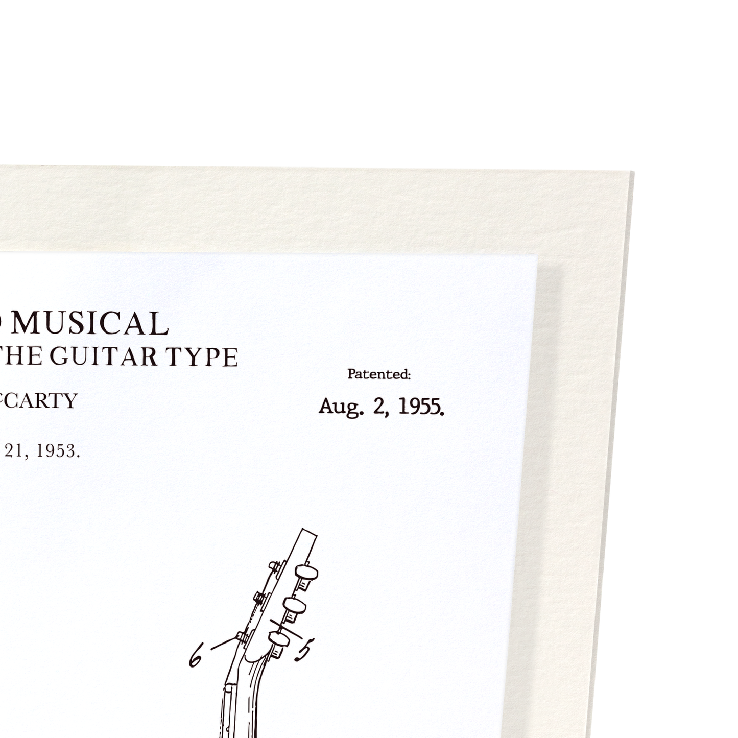 PATENT OF GUITAR (1955): Patent Art Print