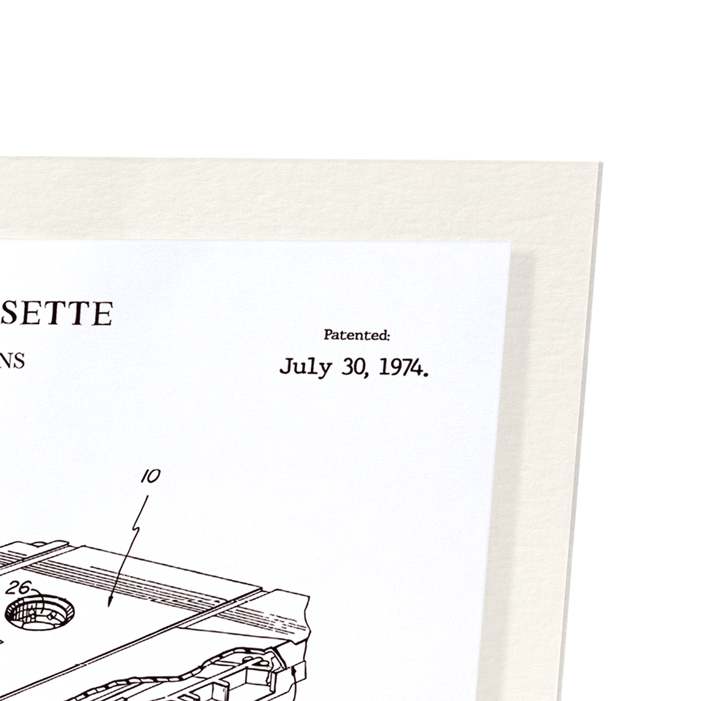 PATENT OF AUDIO CASSETTE (1974): Patent Art Print