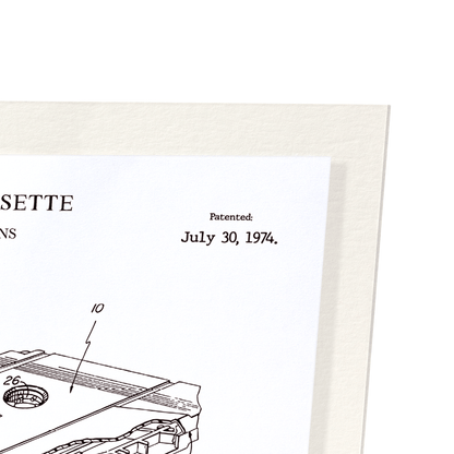 PATENT OF AUDIO CASSETTE (1974): Patent Art Print