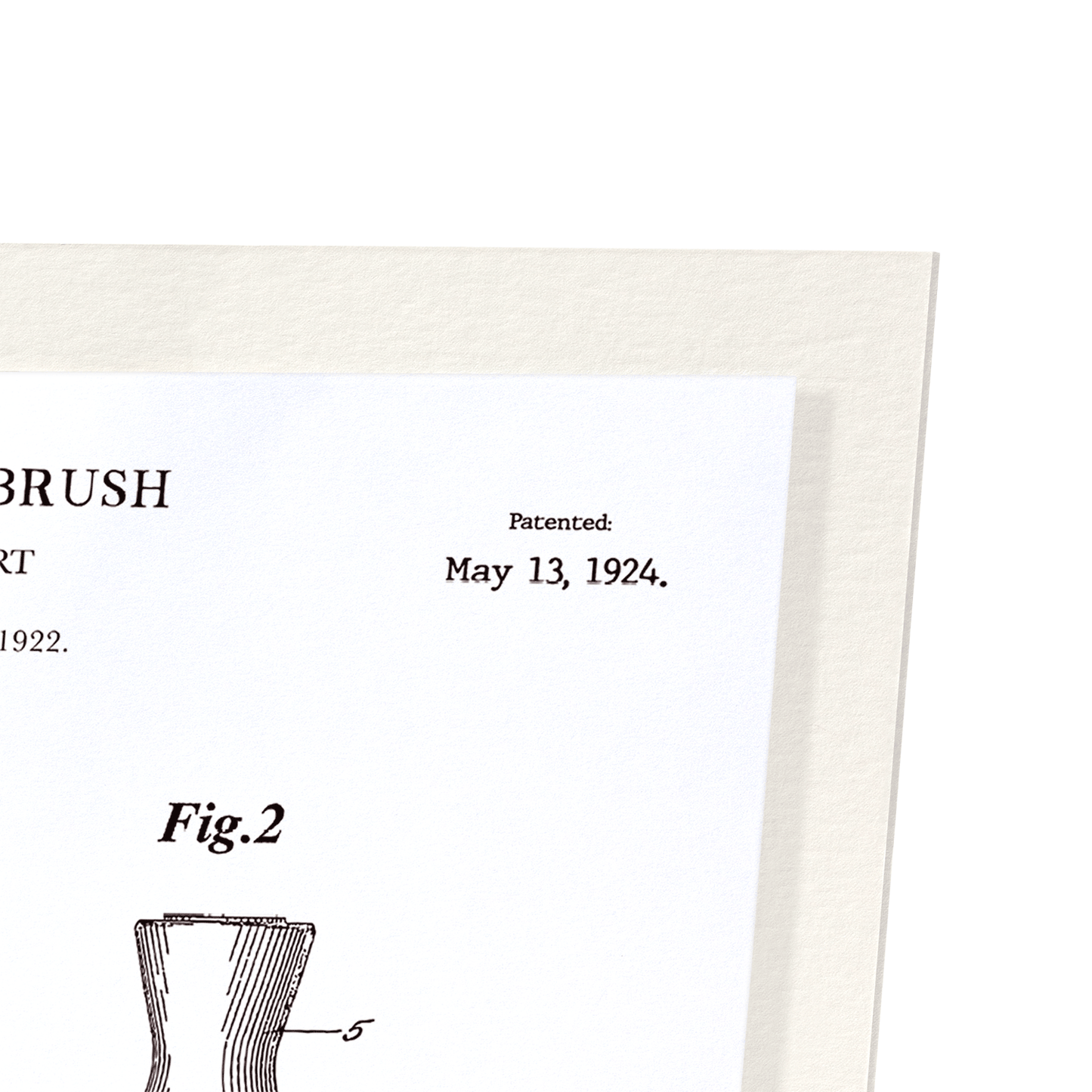 PATENT OF SHAVING BRUSH (1924): Patent Art Print