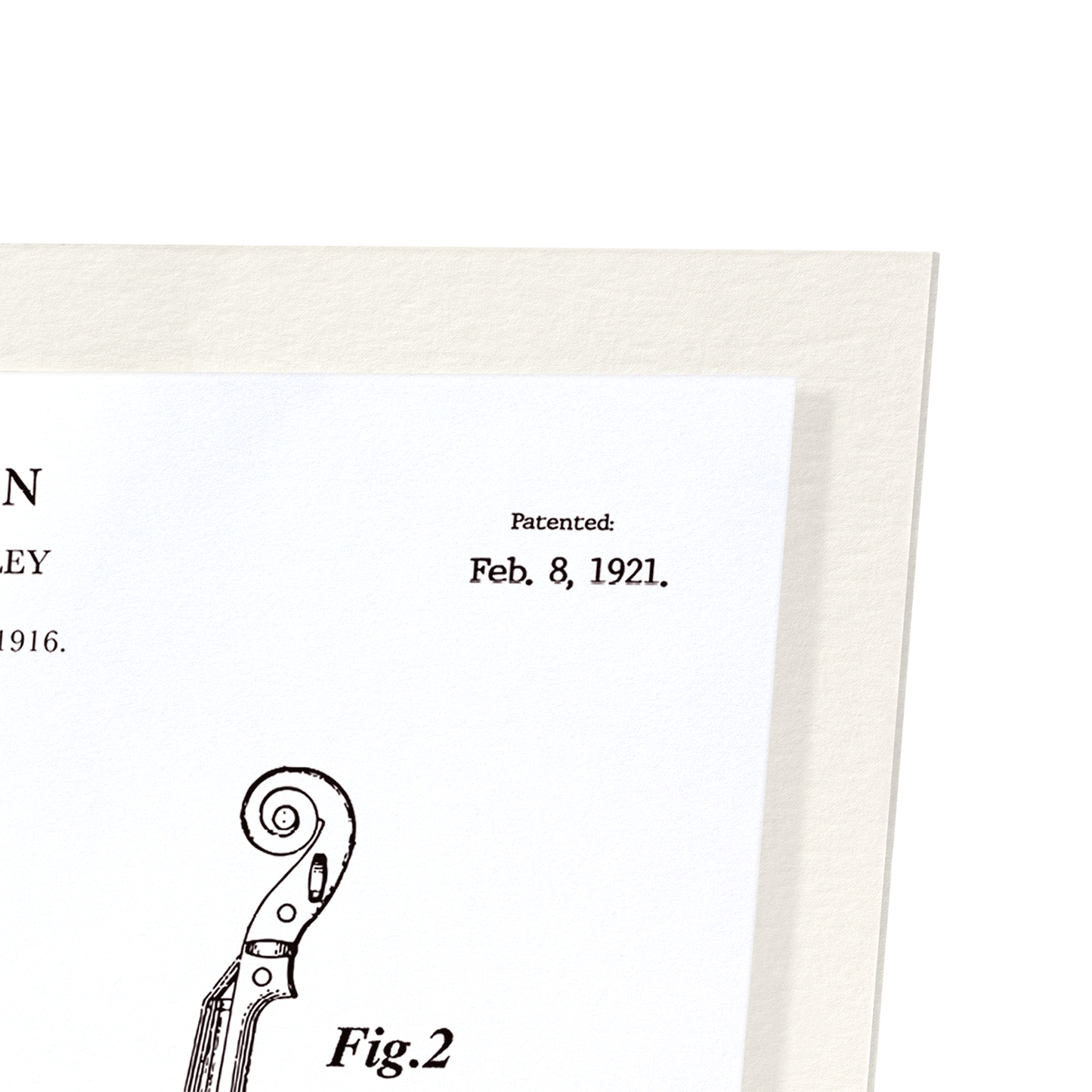 PATENT OF VIOLIN (1921): Patent Art Print