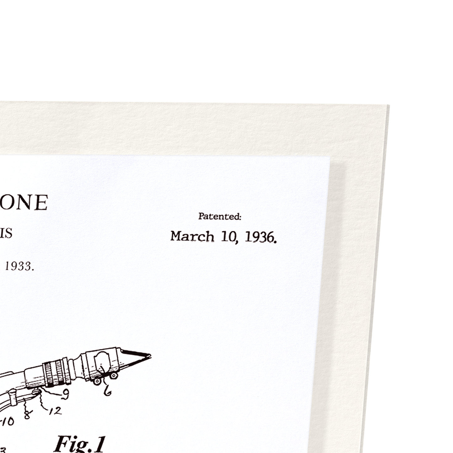 PATENT OF SAXOPHONE (1936): Patent Art Print