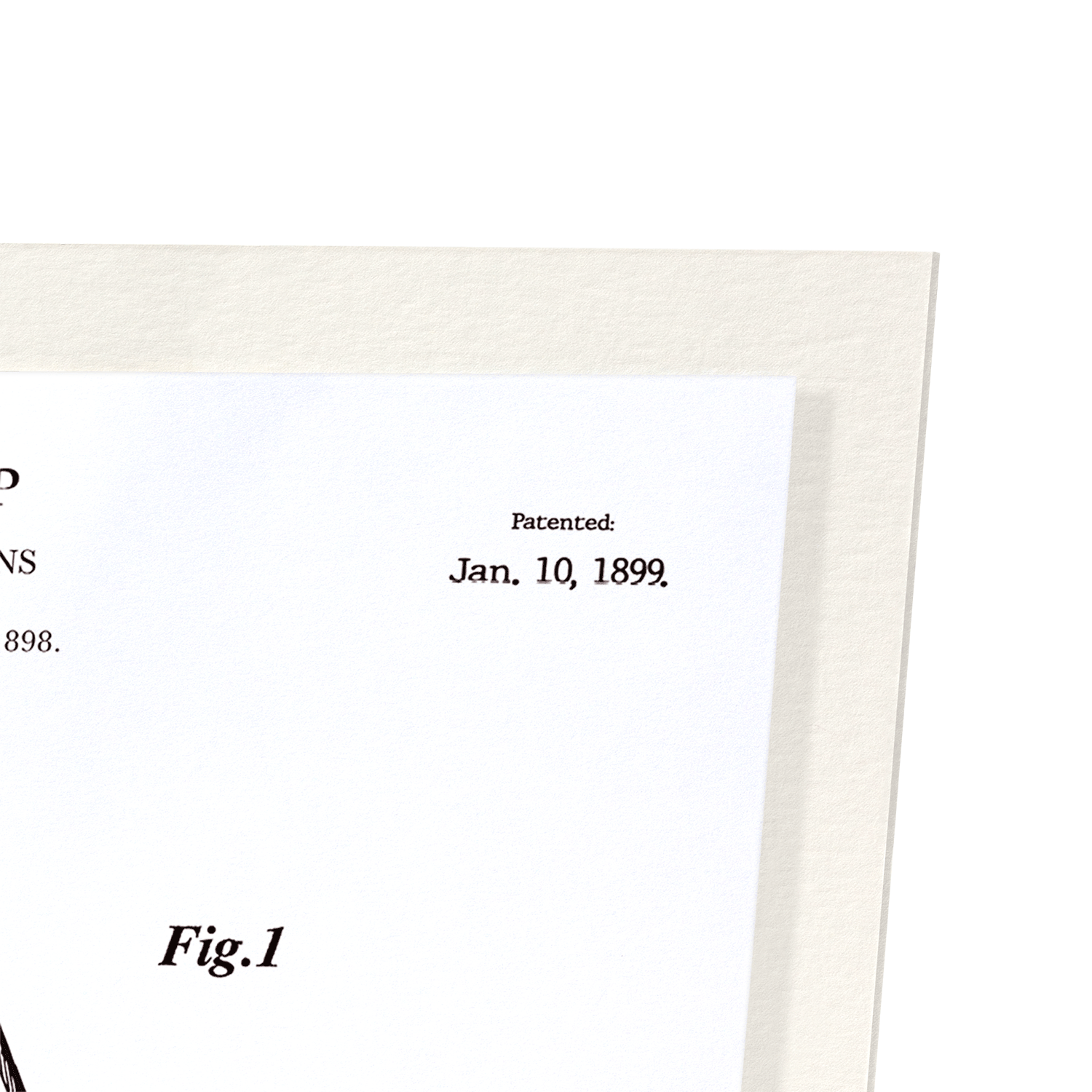 PATENT OF HARP (1899): Patent Art Print