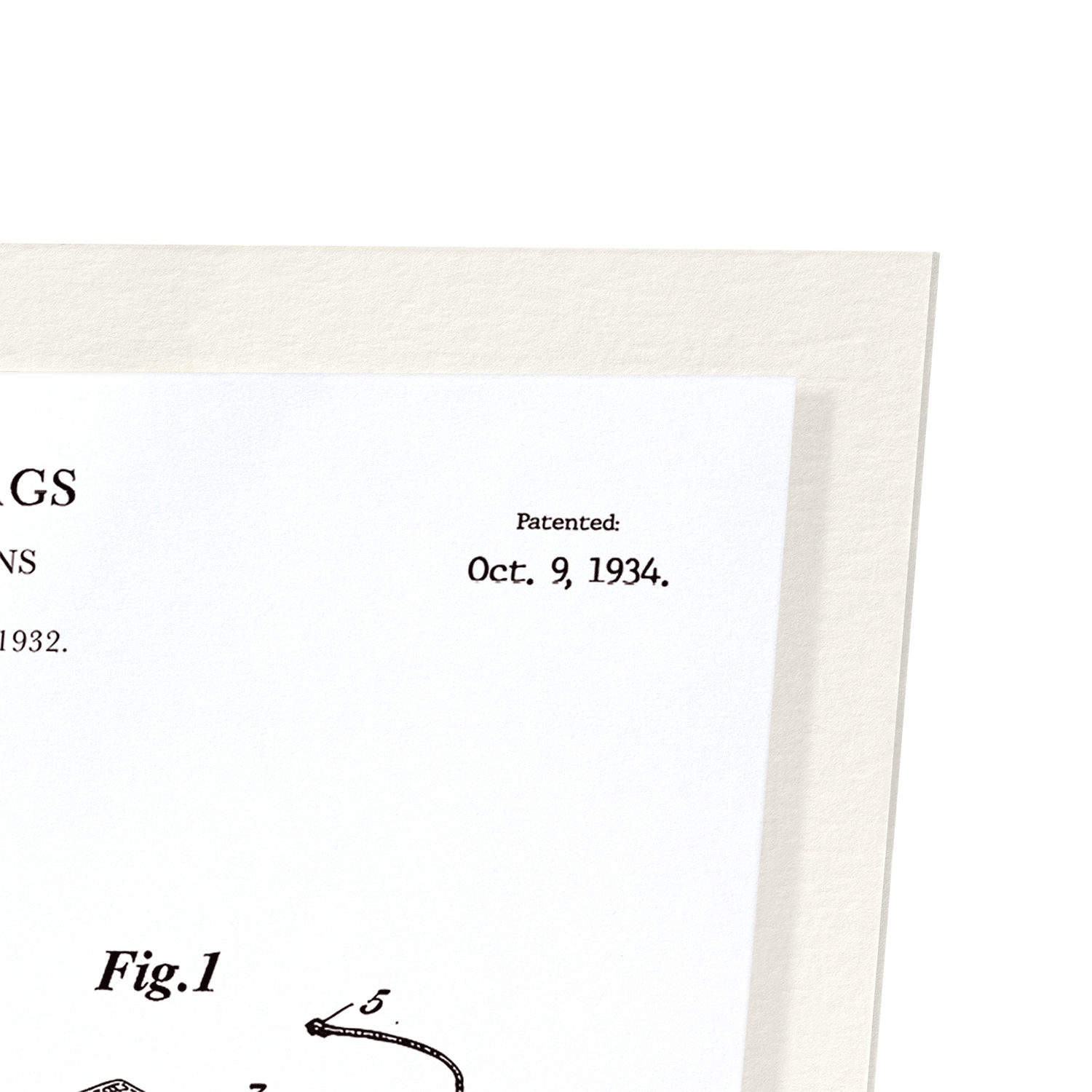PATENT OF TEA BAGS (1934): Patent Art Print