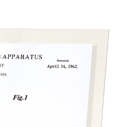 PATENT OF HORSE TRAINING APPARATUS (1942): Patent Art Print