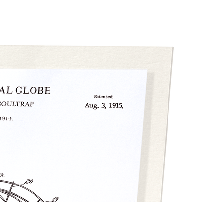 PATENT OF ASTRONOMICAL GLOBE (1915): Patent Art Print