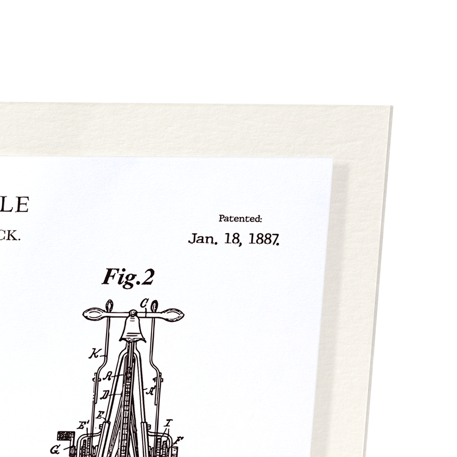 PATENT OF BICYCLE (1887): Patent Art Print