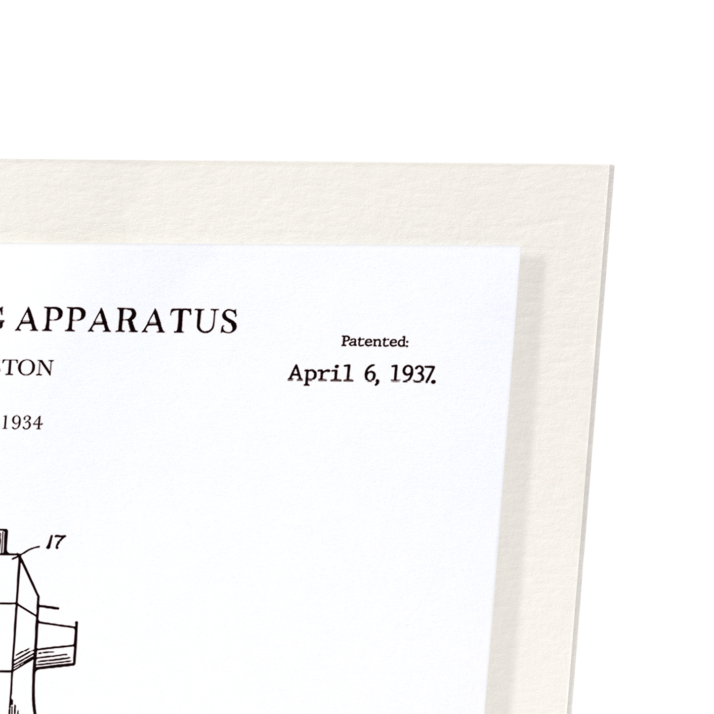 PATENT OF FOOD HANDLING APPARATUS (1937): Patent Art Print