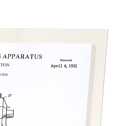 PATENT OF FOOD HANDLING APPARATUS (1937): Patent Art Print