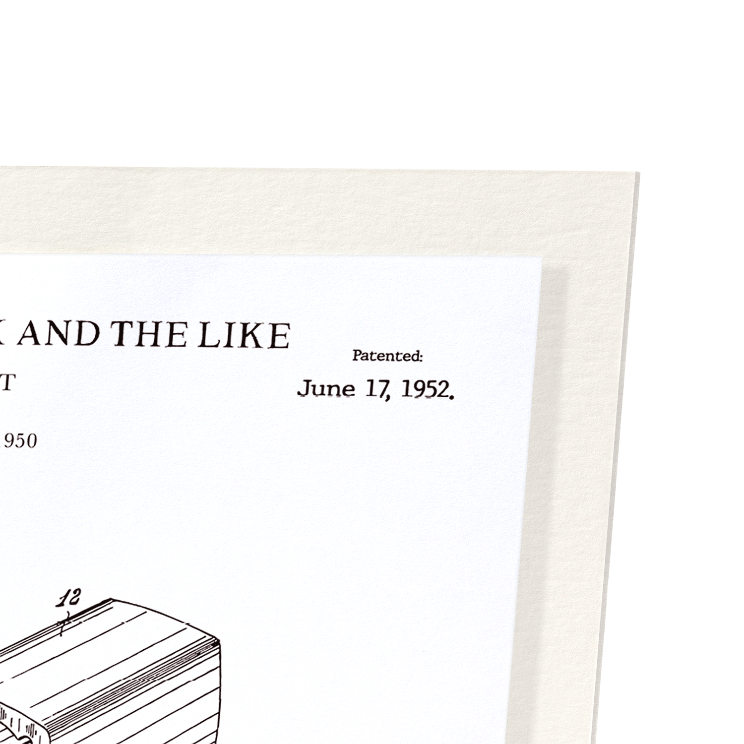 PATENT OF LIPSTICK CASE (1952): Patent Art Print