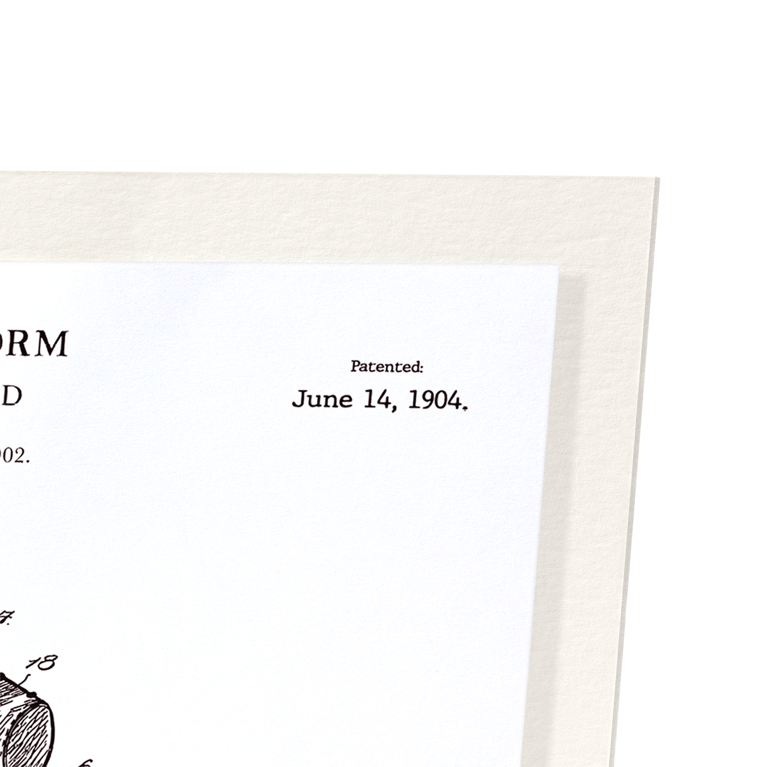 PATENT OF DRESS FORM (1904): Patent Art Print