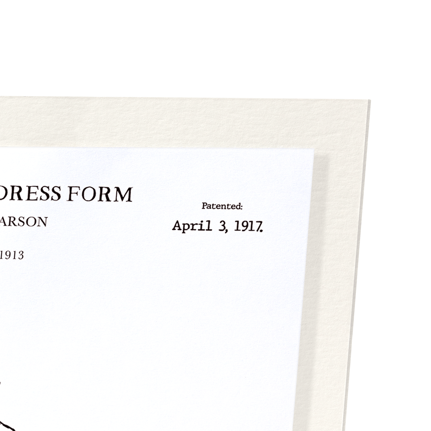 PATENT OF ADJUSTABLE DRESS FORM (1917): Patent Art Print