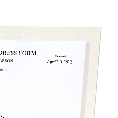PATENT OF ADJUSTABLE DRESS FORM (1917): Patent Art Print