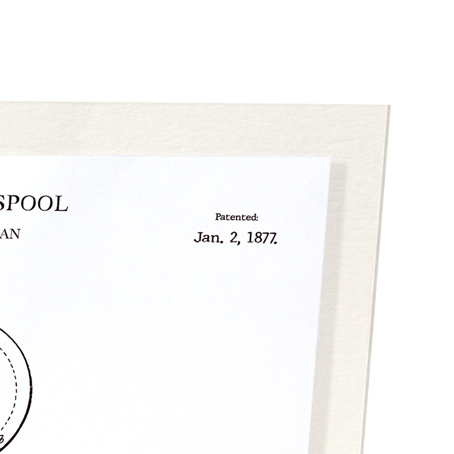 PATENT OF THREAD SPOOL (1877): Patent Art Print