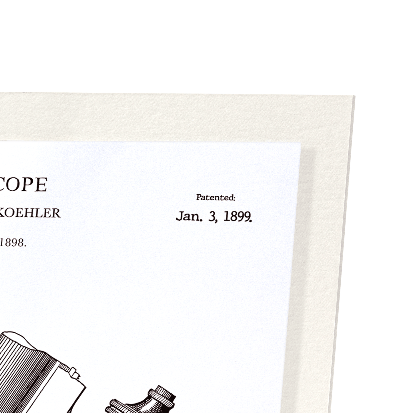 PATENT OF MICROSCOPE (1899): Patent Art Print