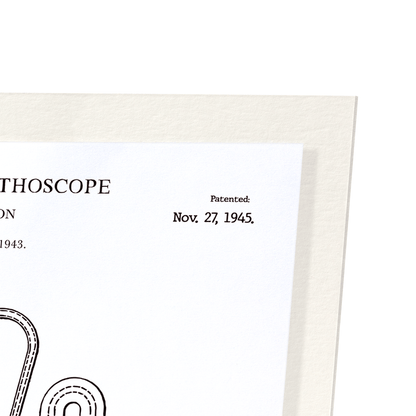 PATENT OF STETHOSCOPE (1945): Patent Art Print