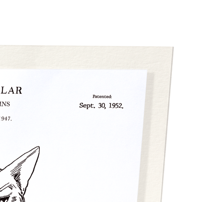PATENT OF CAT COLLAR (1952): Patent Art Print