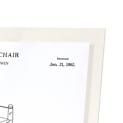 PATENT OF FOLDING CHAIR (1862): Patent Art Print