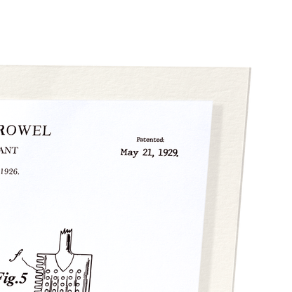 PATENT OF TROWEL (1929): Patent Art Print
