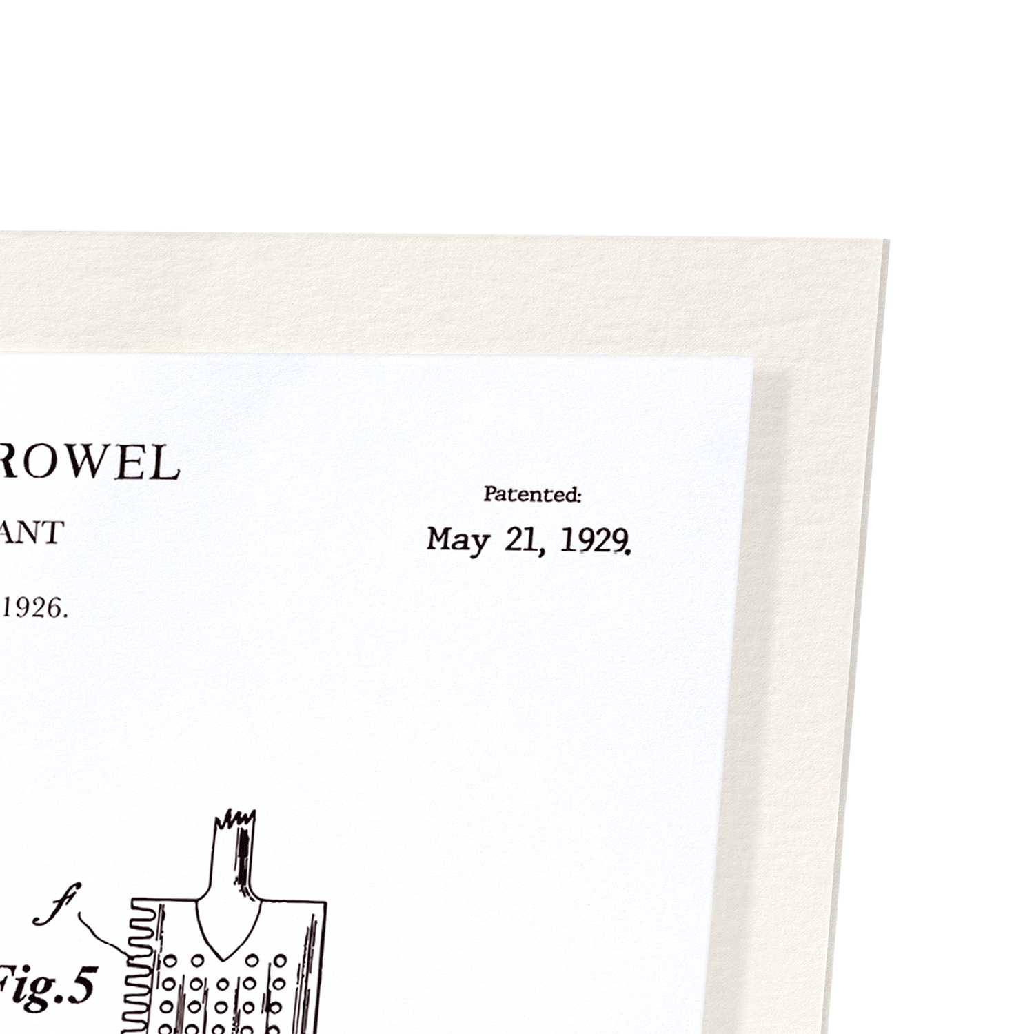 PATENT OF TROWEL (1929): Patent Art Print