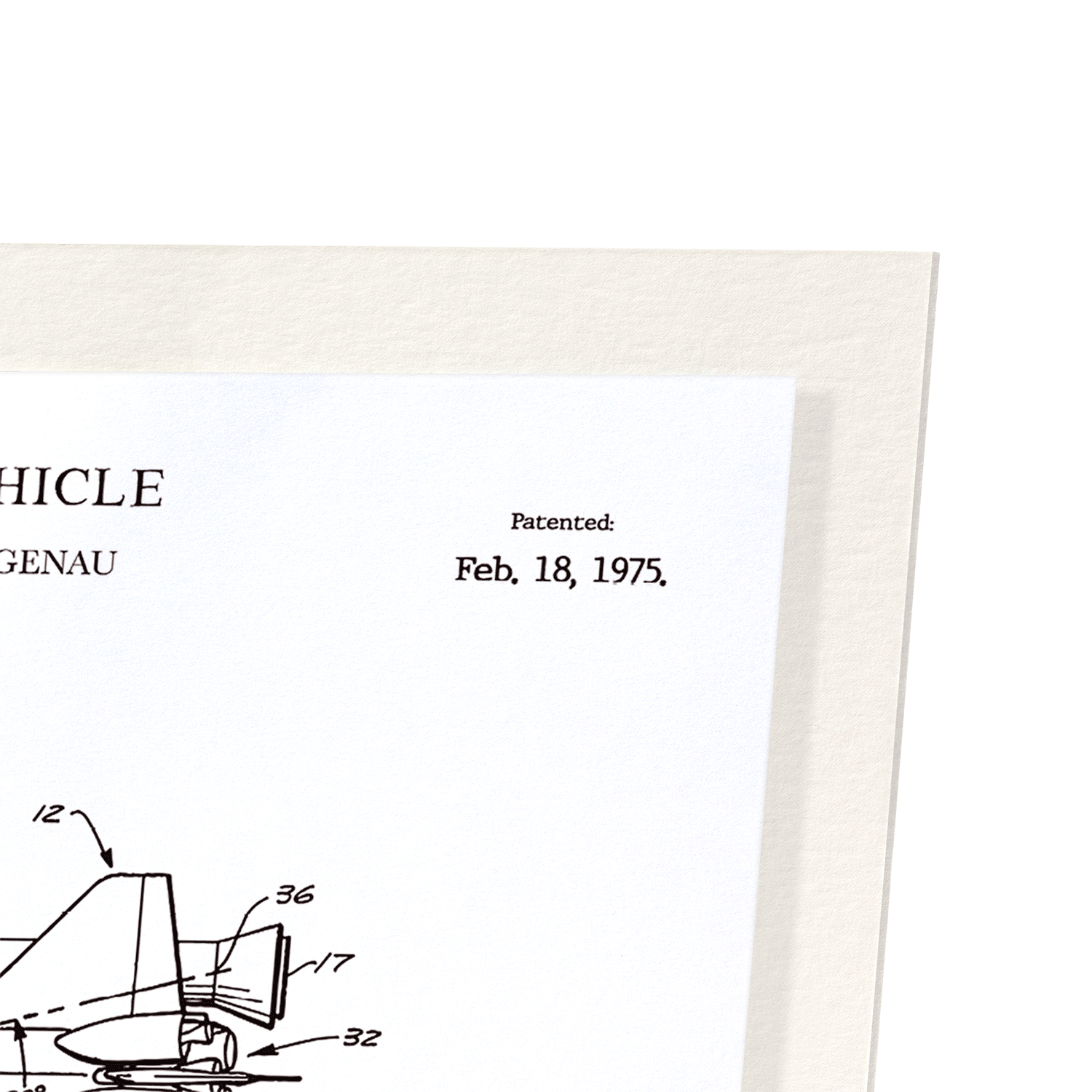 PATENT OF SPACE VEHICLE (1975): Patent Art Print