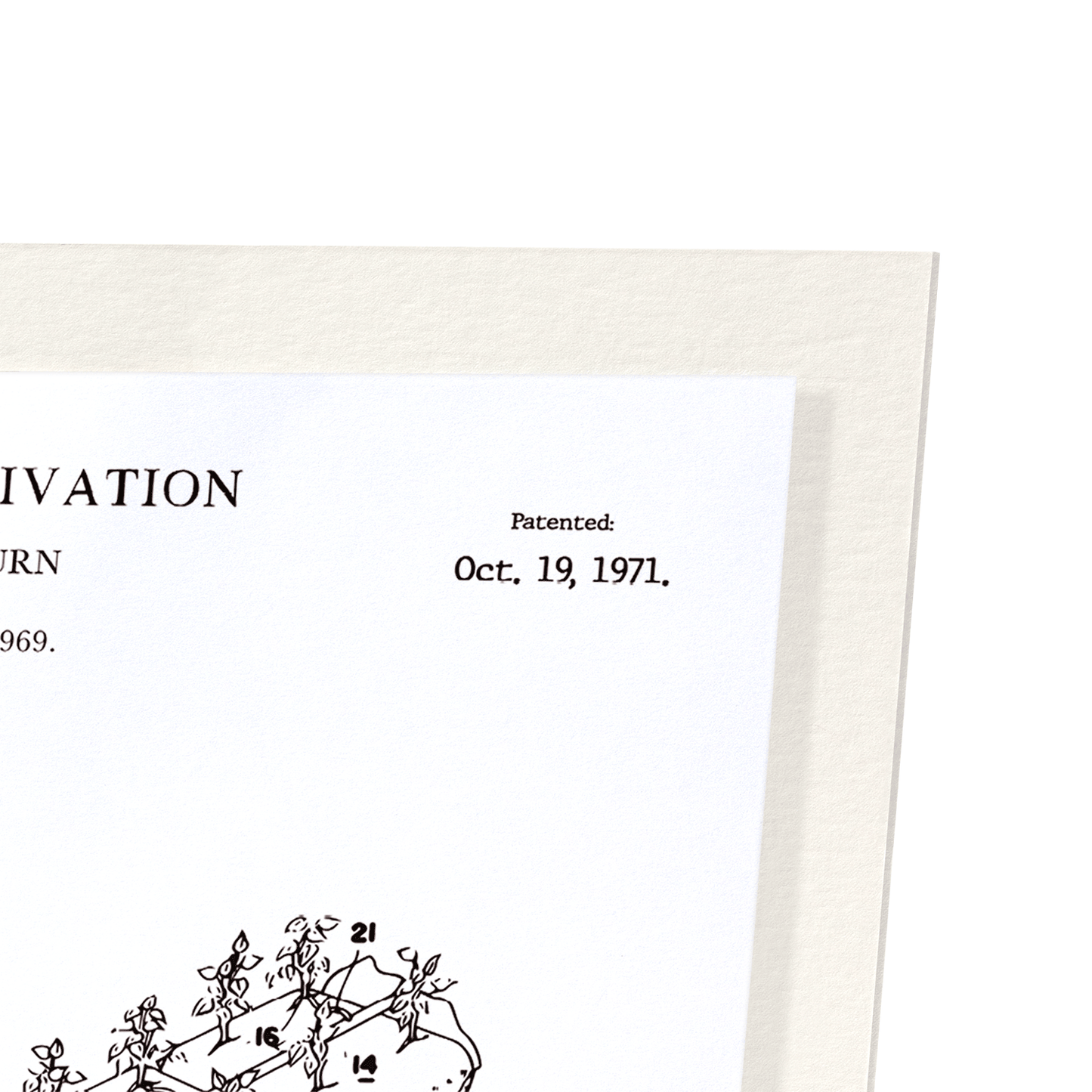 PATENT OF PLANT CULTIVATION (1971): Patent Art Print