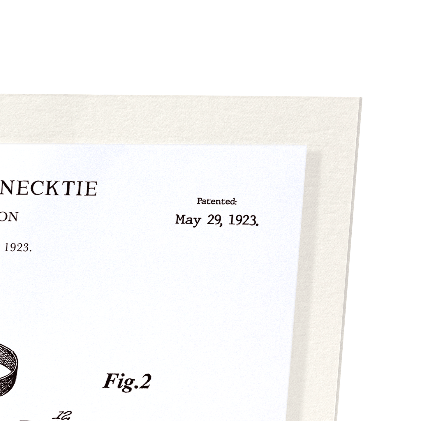PATENT OF REVERSIBLE BOW TIE (1923): Patent Art Print