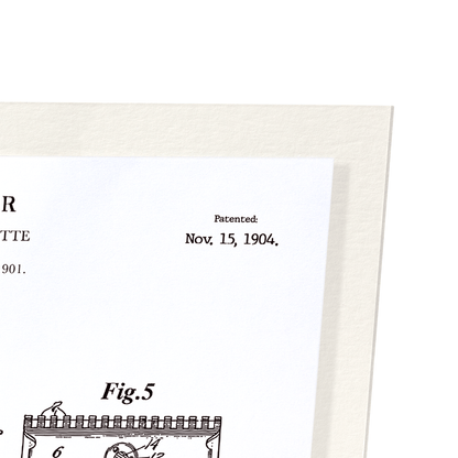 PATENT OF RAZOR (1904): Patent Art Print